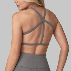 NWOT Wolven Grey Active Yoga Top Large Open Back L